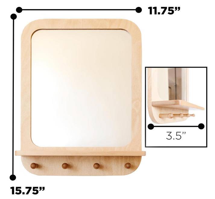 Houten Acryl Spiegel - Stimuleer Zelfontdekking Zintuiglijk Spel