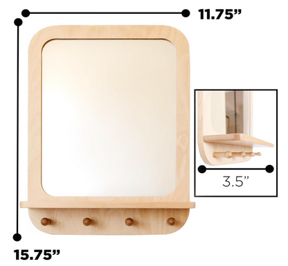 Houten Acryl Spiegel - Stimuleer Zelfontdekking Zintuiglijk Spel