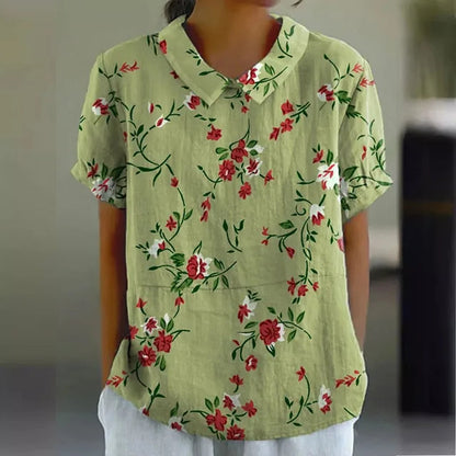 Susie™ - Blouse en Coton et Lin avec Imprimé Floral