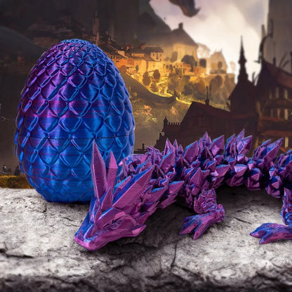 3D-Printed, Articulated Crystal Dragon