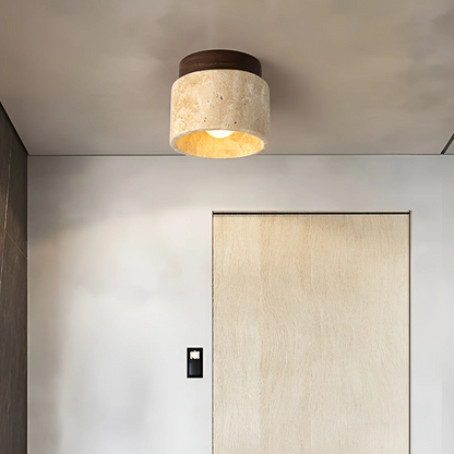 Wabi Sabi Geel Marmer Japanse Plafondlamp - TranquilStone