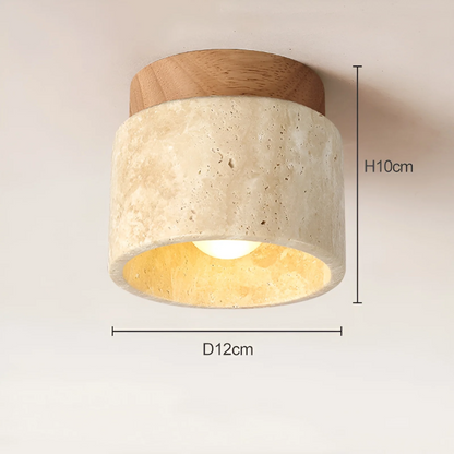 Wabi Sabi Geel Marmer Japanse Plafondlamp - TranquilStone