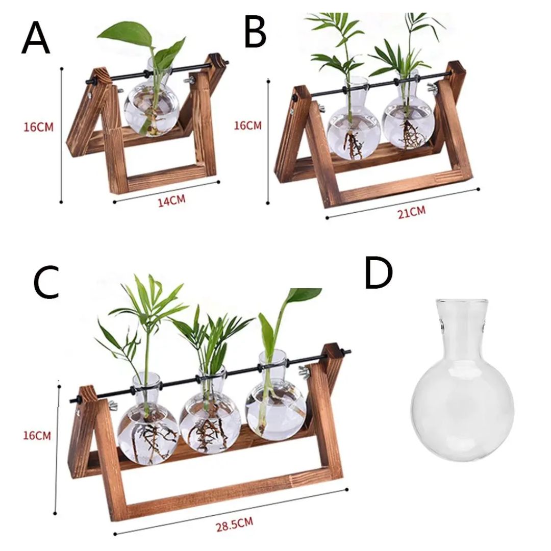 Hydroponische Bloempot met Houten Tafelblad Tray