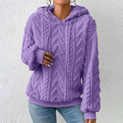 Fester Plüsch-Jacquard-Hoodie mit Dicke