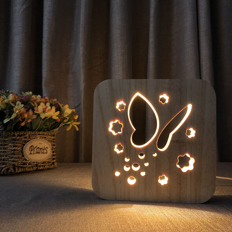 3D Houten Dier Lamp