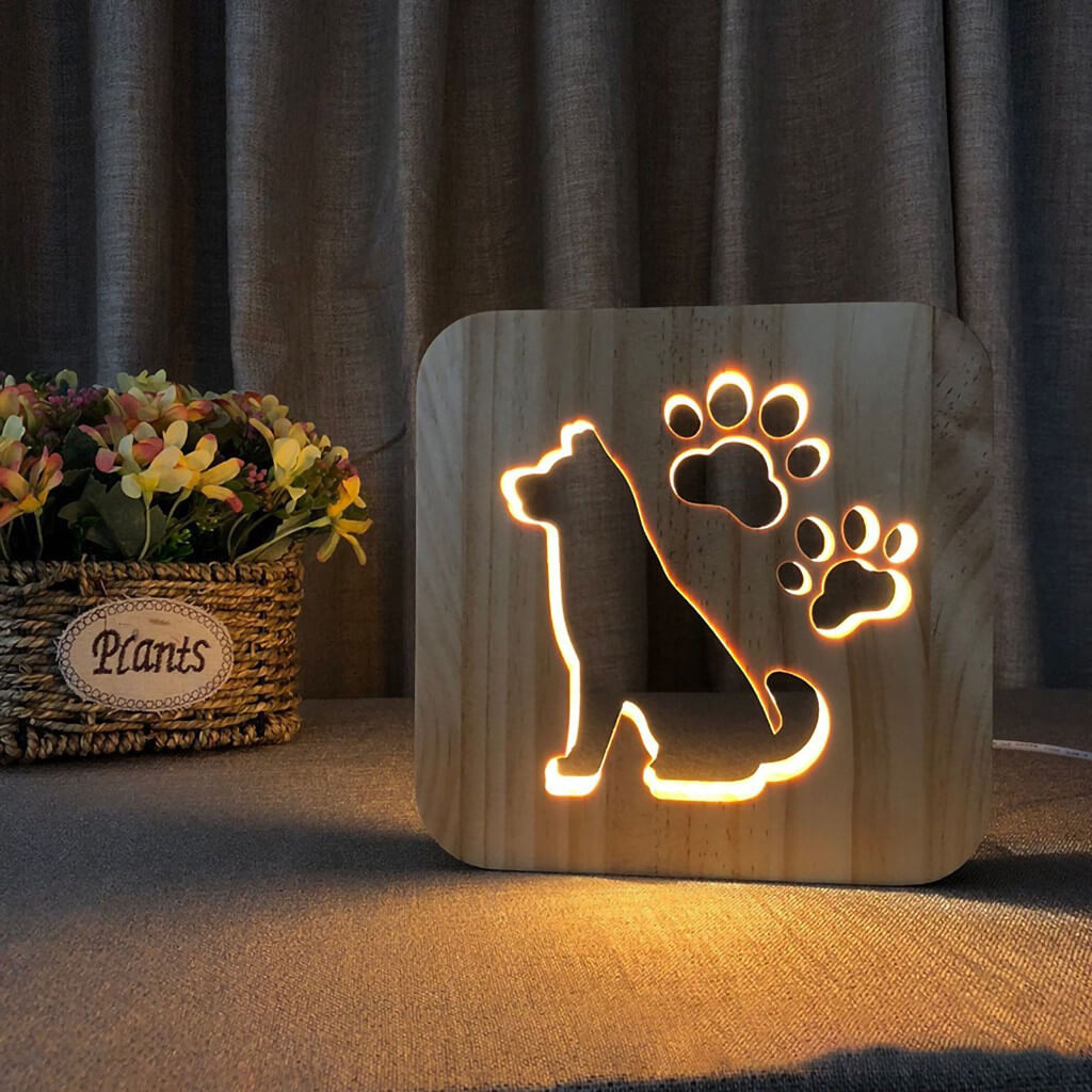 3D Houten Dier Lamp