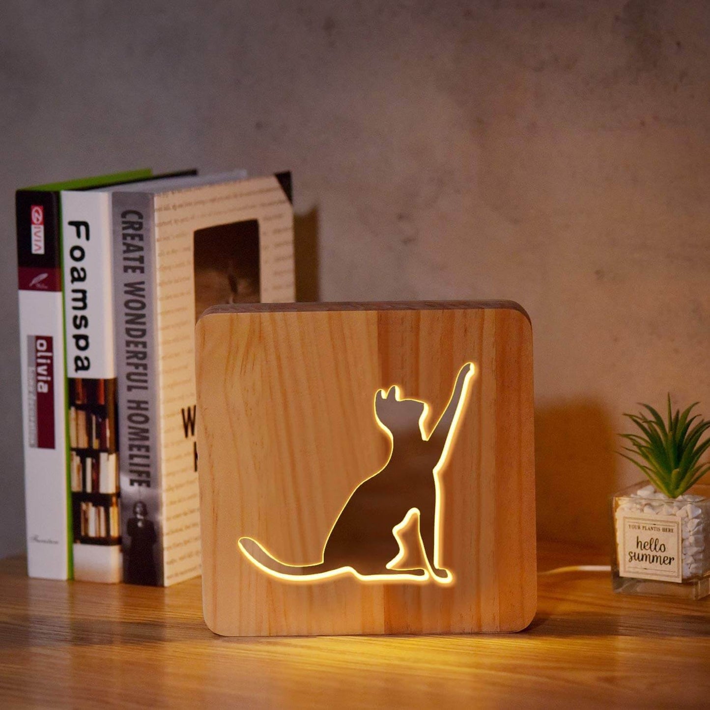 3D Houten Dier Lamp