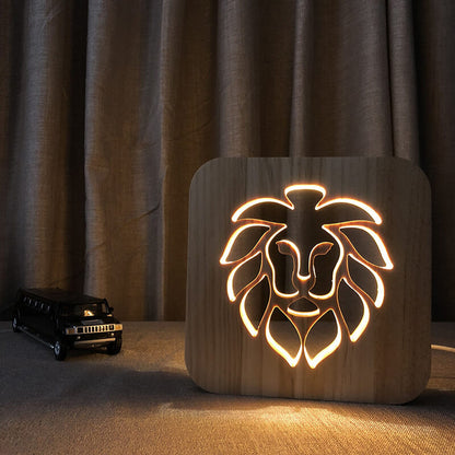 3D Houten Dier Lamp