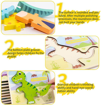 Bedst sælgende: 3D Dinosaur Puslespil 6 PACK