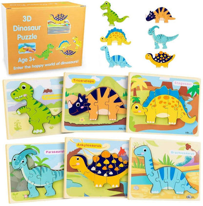 Bedst sælgende: 3D Dinosaur Puslespil 6 PACK