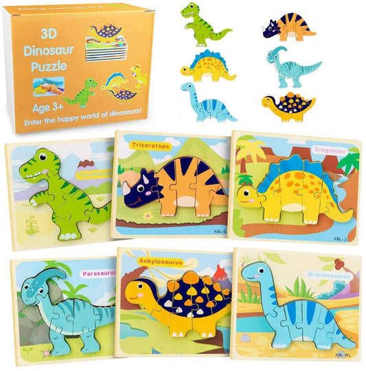 Bedst sælgende: 3D Dinosaur Puslespil 6 PACK