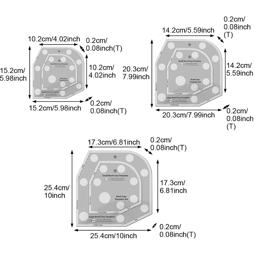 Bowl Cozy Sjabloon Snij liniaal Set