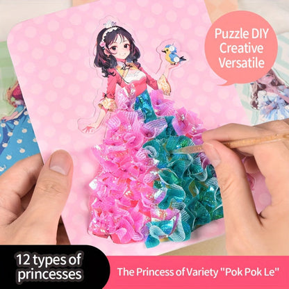 KnutselPlezier™ - Kit DIY d'autocollants pour tableau princesse 12 pièces