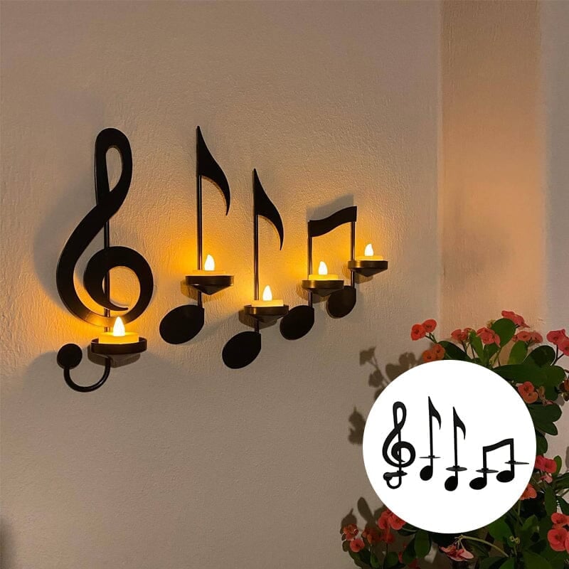 Sort Musiknote Væglampe