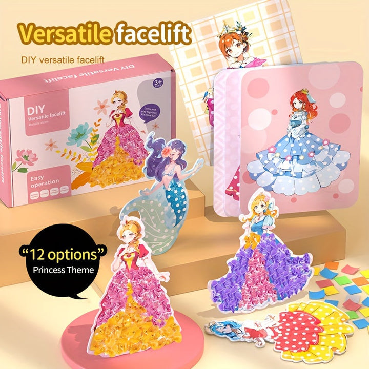 KnutselPlezier™ - Kit DIY d'autocollants pour tableau princesse 12 pièces