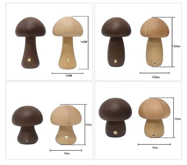 Houten Paddenstoel LED Nachtlampje - GlowShroom