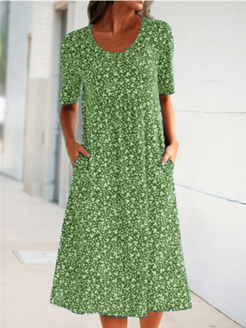 Alisha - Floral Dress with Round Neck
