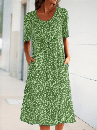 Alisha - Floral Dress with Round Neck
