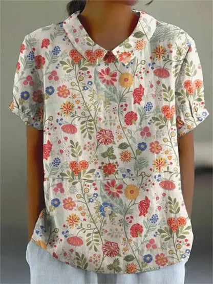 Susie™ - Blouse en Coton et Lin avec Imprimé Floral