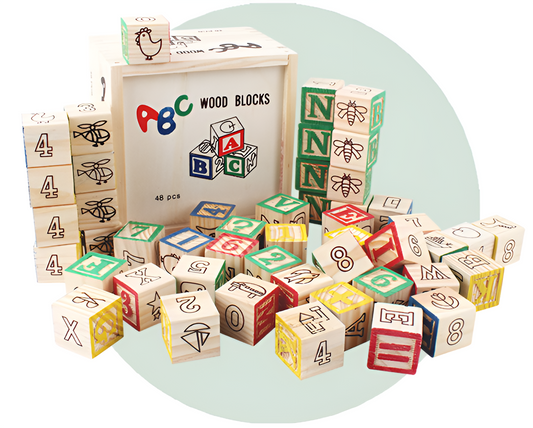 Bedst sælgende: Montessori træ ABC byggeklodser