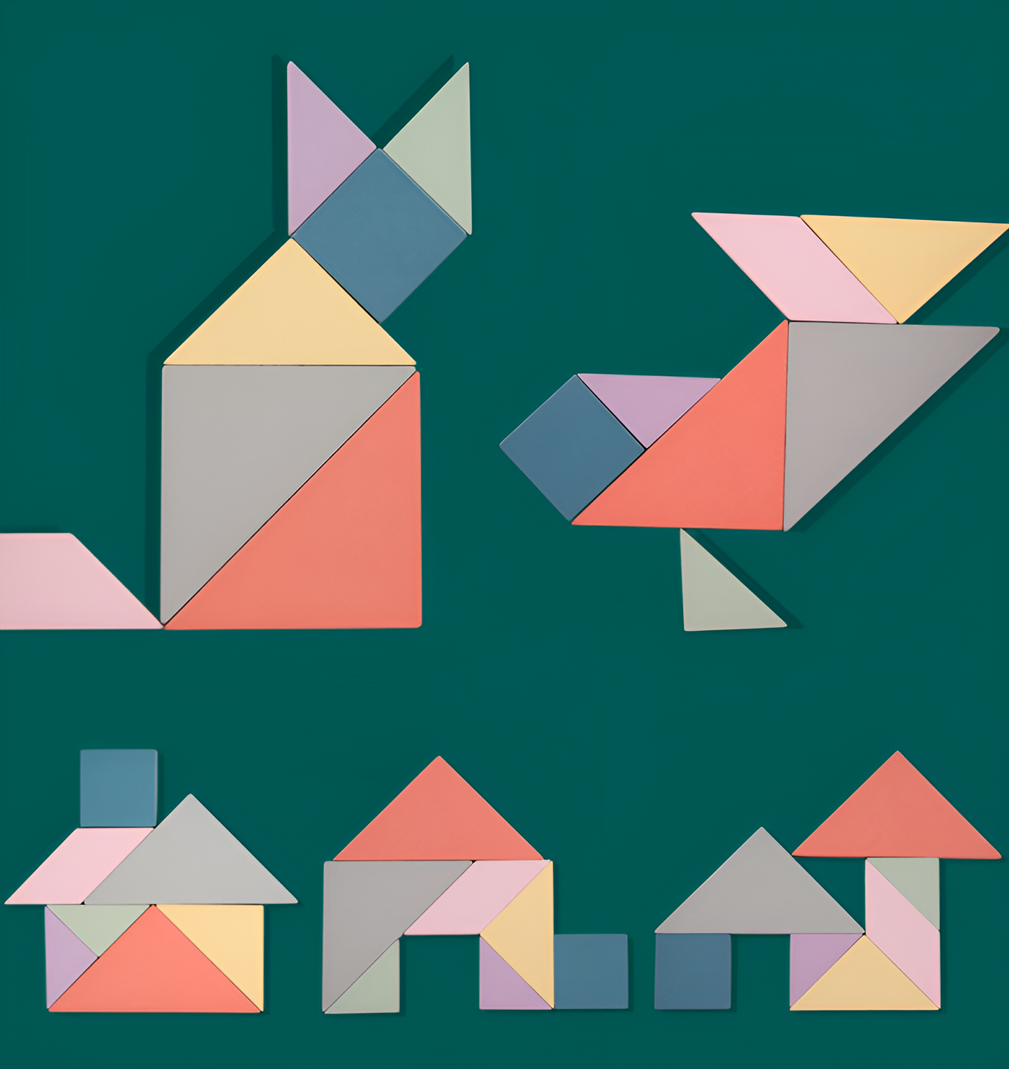Montessori Magnetisk Tangram Bog