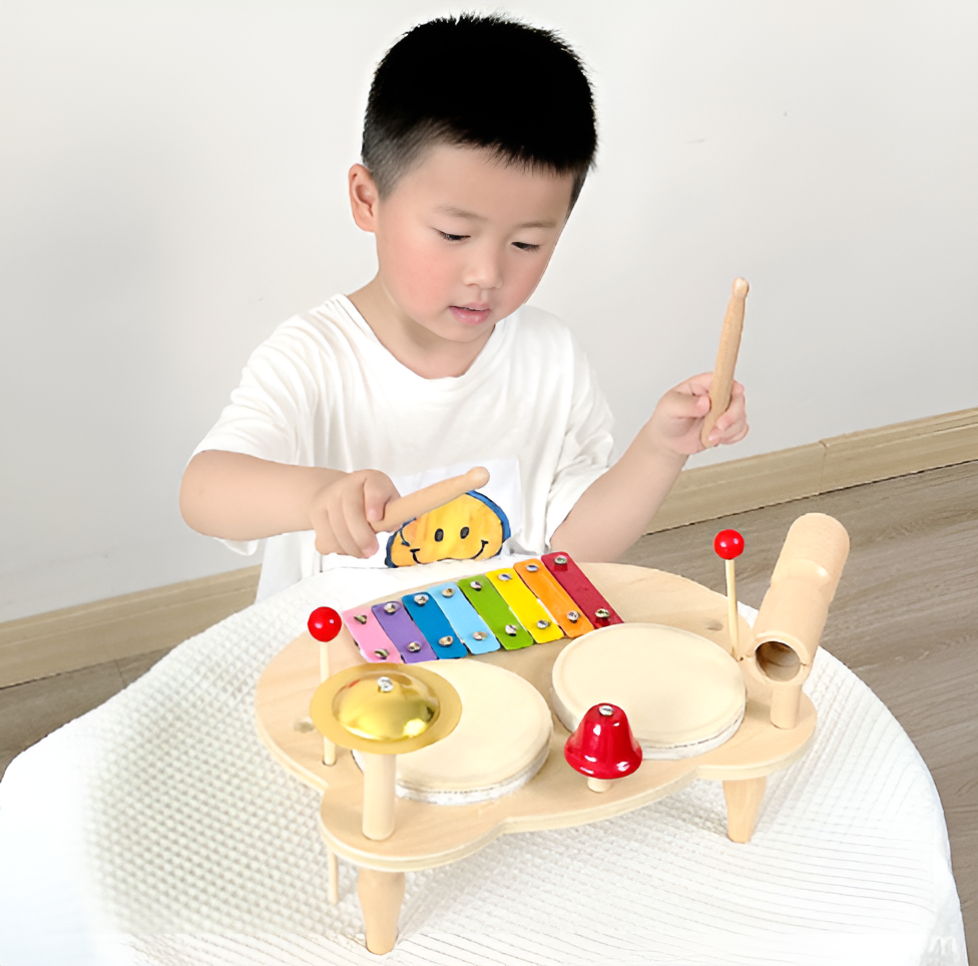 Wooden Drum Set - Musical Game and Creativity