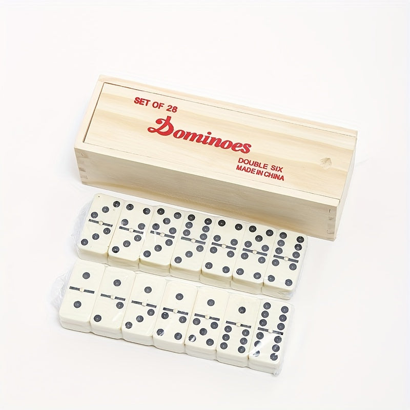 ClassicDomino - Double 6 Domino Set med trækasse