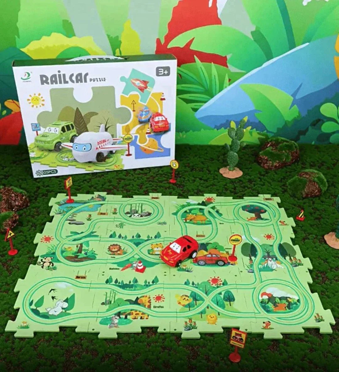 Ensemble de voitures de jouets - Mat de puzzle éducatif pour les enfants