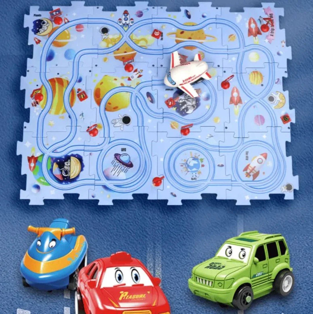 Ensemble de voitures de jouets - Mat de puzzle éducatif pour les enfants