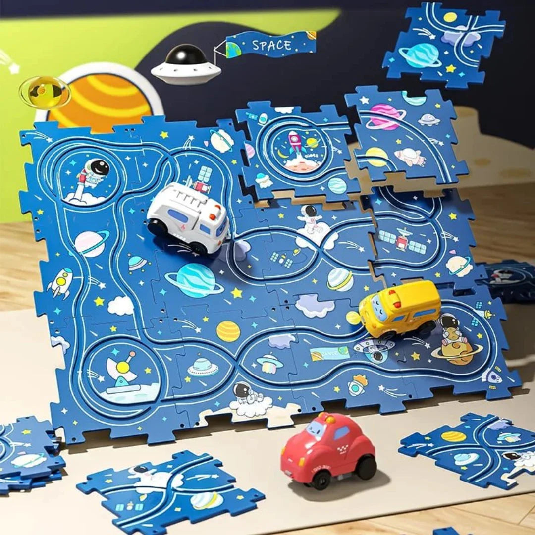 Ensemble de voitures de jouets - Mat de puzzle éducatif pour les enfants