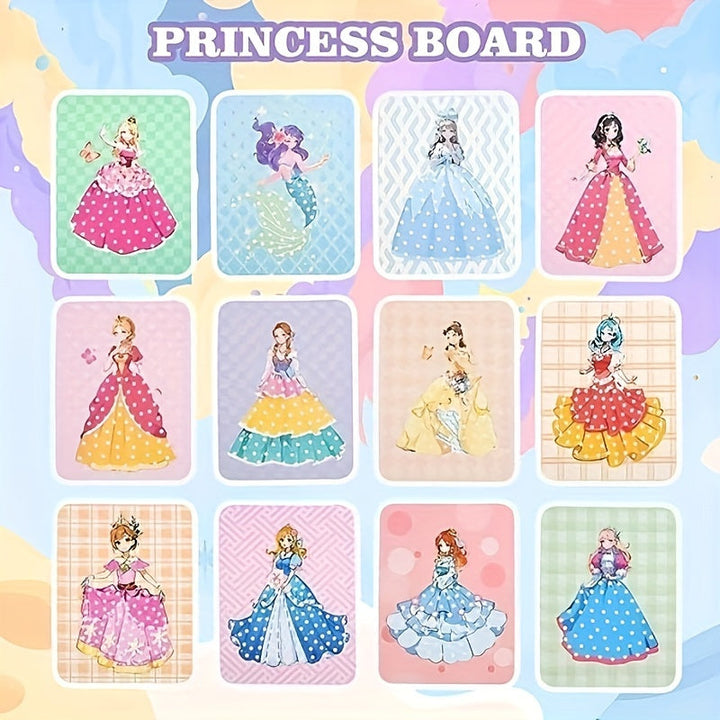 KnutselPlezier™ - Kit DIY d'autocollants pour tableau princesse 12 pièces