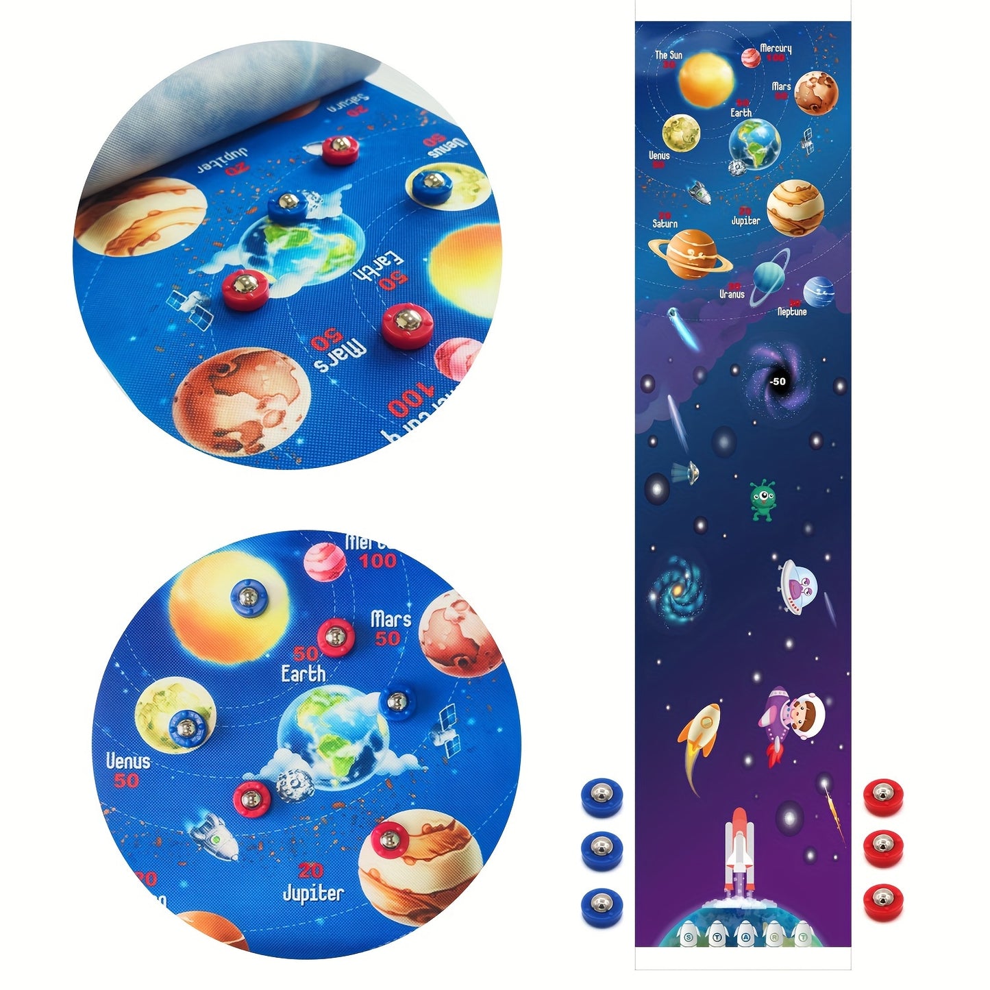 SpaceExplorer - Mini Shuffleboard -Spiel für Kinder im Alter von 6 bis 8 Jahren