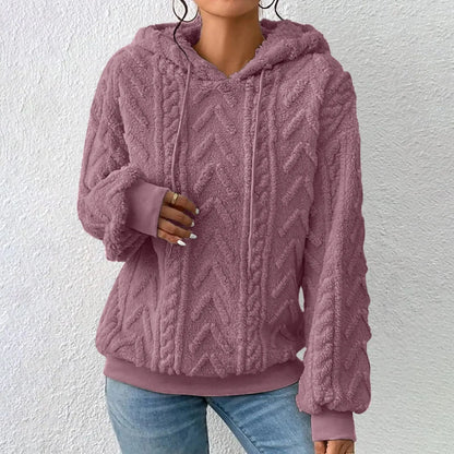 Fester Plüsch-Jacquard-Hoodie mit Dicke