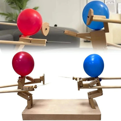 Wooden Duel Dolls - Handmade Educational Game for Children