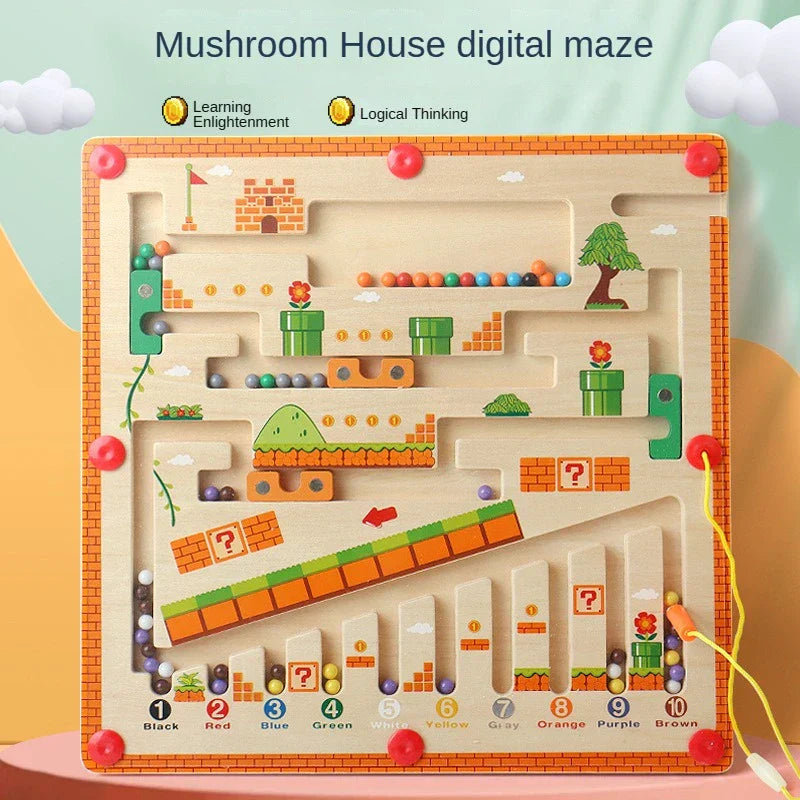 Magnetic Maze™ - Colorful Counting Fun - Wooden Magnetic Puzzle