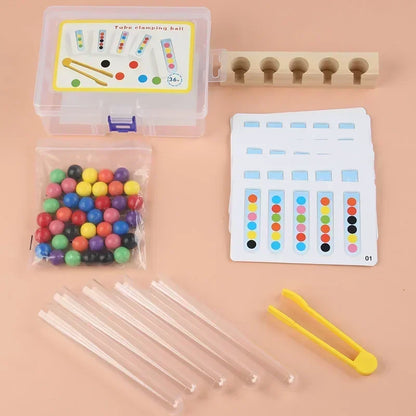 Tube Clip Beads™ - Smart Thinking Game - Color & Motor Game