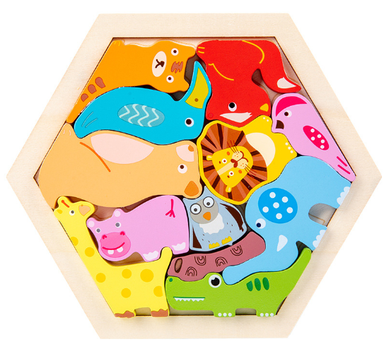 3D Houten Puzzelset - Ontdek Stapel Leer