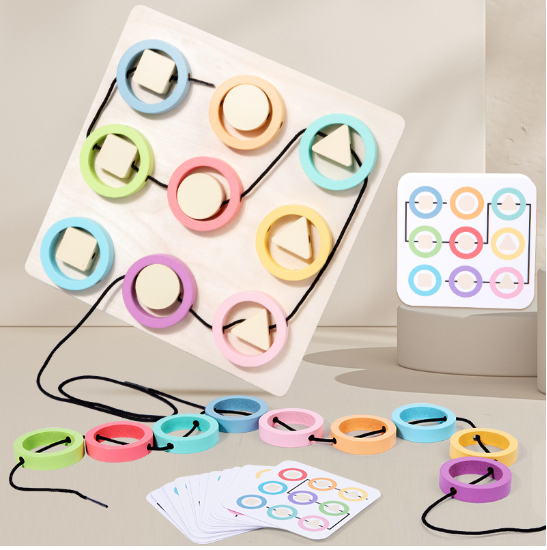 Montessori Geometrisk Snørebåndstavle
