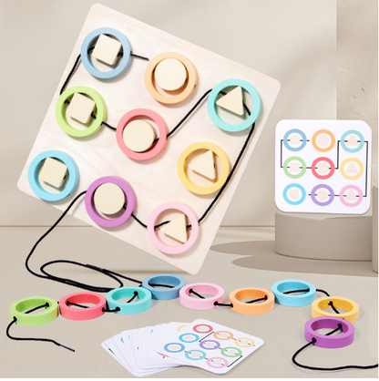 Montessori Geometrisk Snørebåndstavle