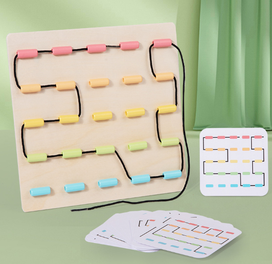 Montessori Geometrisk Snørebåndstavle