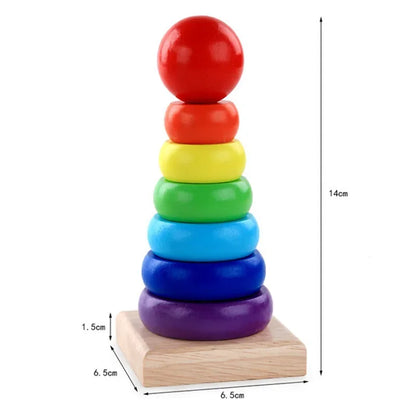 Rainbow Stacker™ – Bunte Turmspaß – Holzstapel-Turm