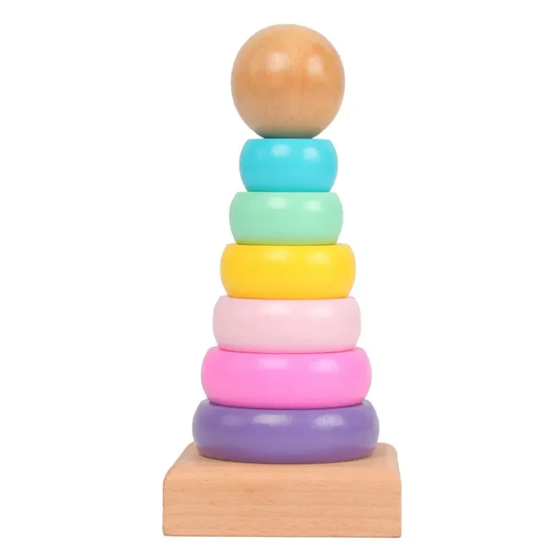 Rainbow Stacker™ – Bunte Turmspaß – Holzstapel-Turm
