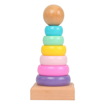 Rainbow Stacker™ – Bunte Turmspaß – Holzstapel-Turm