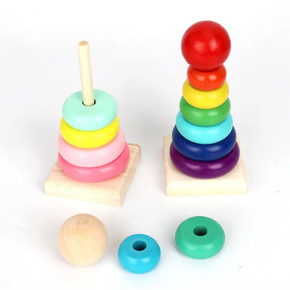 Rainbow Stacker™ – Bunte Turmspaß – Holzstapel-Turm