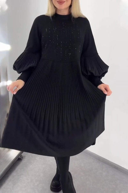 Adrienne - Tummy Covering Dress with Pleats