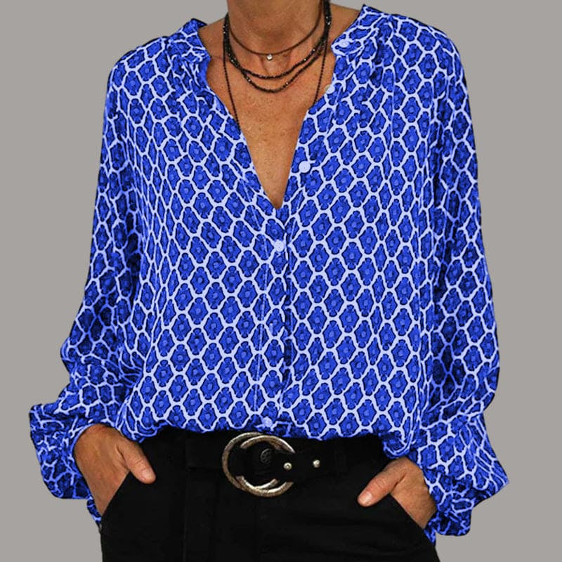Geertje – Entspanntes Midi-Shirt mit V-Ausschnitt