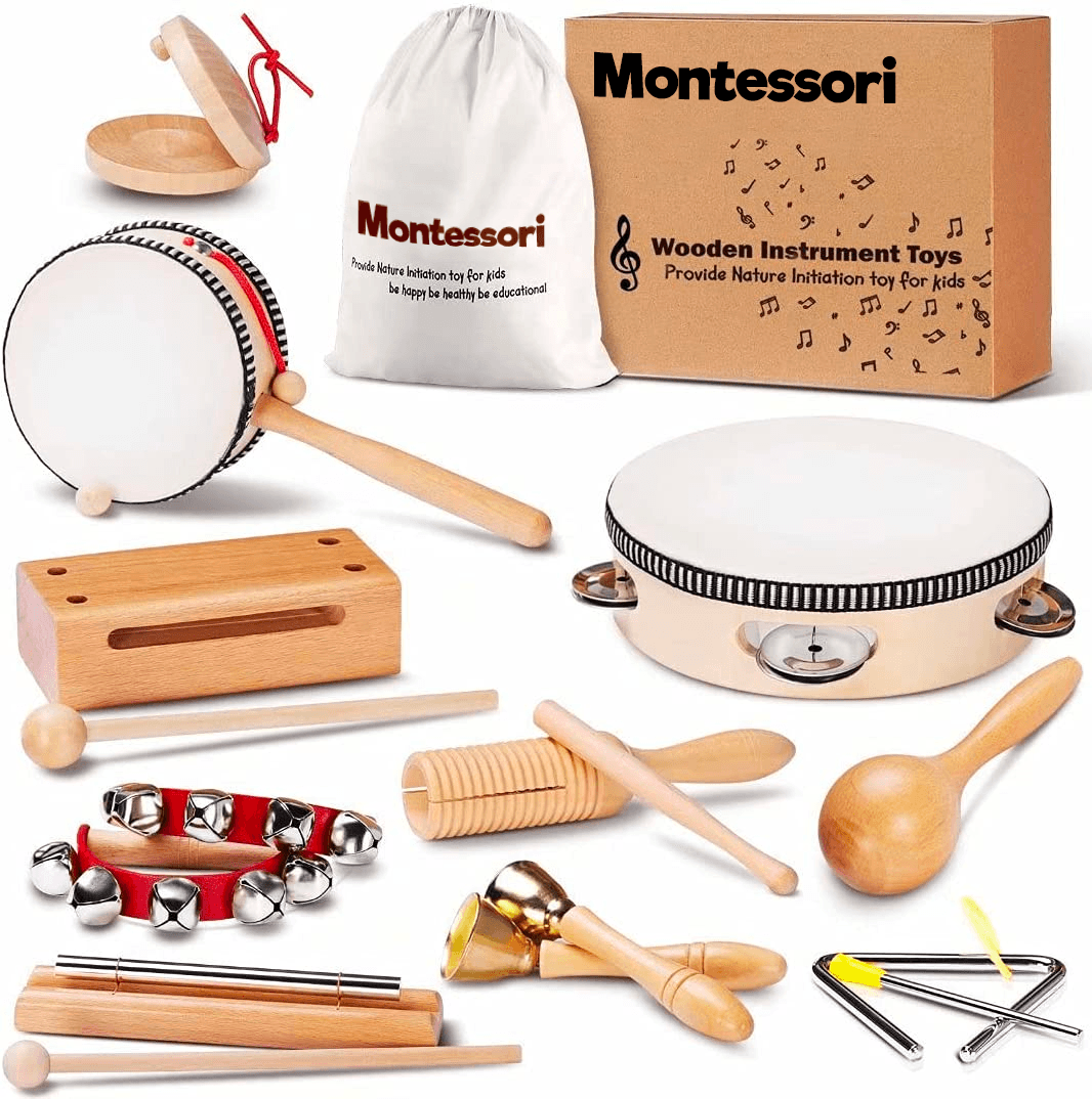 Montessori Træ Musik Instrumenter Sæt (10 Instrumenter)