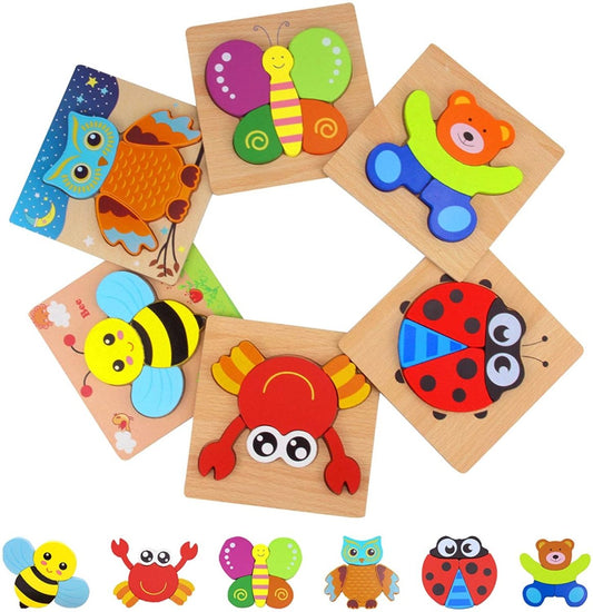 Dierpuzzels 6 PACK - Boeiende en Educatieve Puzzels