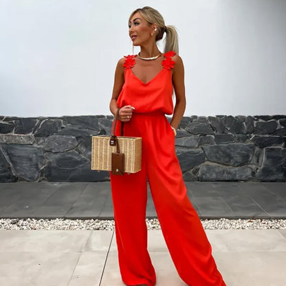 Anselma - Sleeveless Jumpsuit with Wide Leg