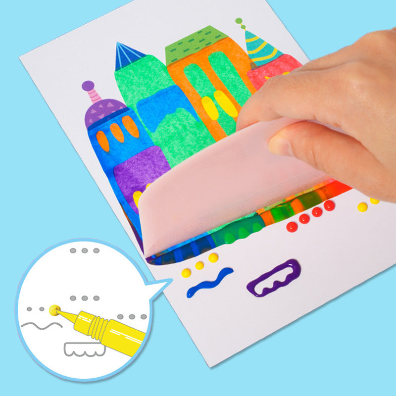 KreatiefKidz™ - Set de peinture coloré avec grattoir pour enfants